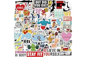 FOCRI 100 adesivi fitness ispirazione slogan, simpatici adesivi da ginnastica per bottiglia d'acqua, laptop, paraurti, in vinile