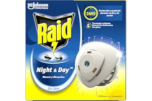 Raid - Night & Day - Anti-mosquitos Eléctrico - Aparato + Recambio, El ambalaje puede variar