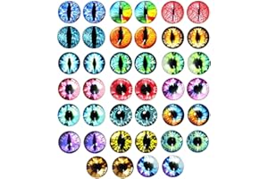 Wondora 40 Pieces 25mm Dragon Eyes, Round Glass Eye Dragon, Glass Eyes for Crafts, 20 Styles of Colourful Doll Eyes for Glass Eyes, DIY Crafting, Halloween Decoration, Jewellery Making