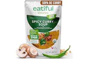 EATIFUL Sopa De Curry, Elaborada Con Verduras Orgánicas, Sopa De Curry Tailandesa Vegana Lista Para Comer, Sin Conservantes Añadidos, Sin Gluten, 400g (Paquete De 1 Unidad)