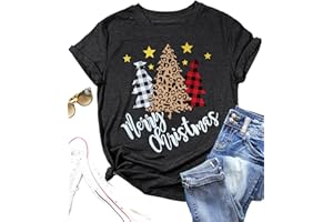 SUWATOIN Christmas T Shirts Women Merry Christmas Tree Tee Shirt Gifts Tops