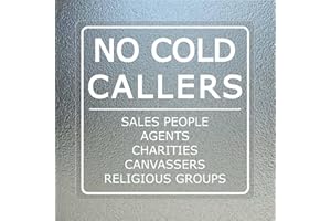 MEITAAT No Cold Calling Sign Sticker 15 × 15 cm Self Adhesive Vinyl Window Transparent Decal No Cold Callers Sign Removable Waterproof UV Resistant for Door Window Business Office 5 PCS