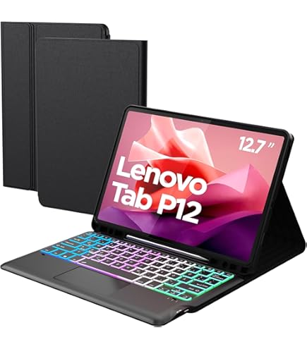 Toetsenbordhoes voor Lenovo Tab P12 12,7 inch, magnetisch Toetsenbordhoes voor Lenovo Tab P12 12,7 inch, magnetisch