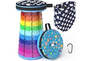 LOCYOP Sgabello Pieghevole Portatile Con Cuscino, Sgabello Retrattile Con Motivi Sgabello Da Campeggio Adulto Di Seconda Generazione Con Un Carico Massimo Di 200kg