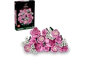 LEGO Botanicals Rosa Rosenstrauß - Kunstblumen Modellbau für Erwachsene - 12 künstliche Rosen & 4 Zweige Schleierkraut für Deko im Zuhause oder Büro - DIY Set - Geschenk für Frauen und Männer - 10374
