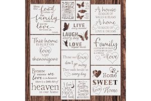 OOTSR 12 Piezas Plantillas de Pintura Reutilizables, Plantillas de Inspiradoras Plantillas de Dibujos Plantillas de Plástico para Pintar Sobre Madera, Suelo, Muebles, Paredes