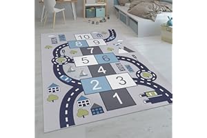 ‎PACO HOME Paco Home Kinderteppich Teppich Kinderzimmer Spielteppich Junge Mädchen Modern rutschfest, Grösse:120x160 cm, Farbe:Grau