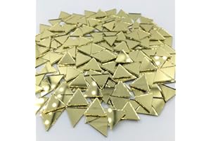 RUINUO Mini-Dreieck-Spiegel-Mosaikfliesen, goldfarben, für Mosaikherstellung (120 Stück)