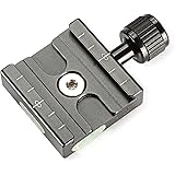 Neewer® Aluminium 50mm Quick Release Plate QR Clamp 3/8-inch with 1/4-inch Adapter and Built-in Bubble Level for Benro Acrate
