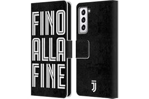 Head Case Designs Licenza Ufficiale Juventus Football Club Fino alla Fine Nero Tipo Custodia Cover in Pelle a Portagoglio Compatibile con Samsung Galaxy S21 5G