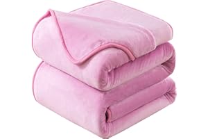 HOZY Plaid Coperta Pile Matrimoniale Antistatica - Super Morbido Coperta leggera e Calda - Adatta per Copriletto Copriletto e Copridivano - Rosa Grande 220x240cm