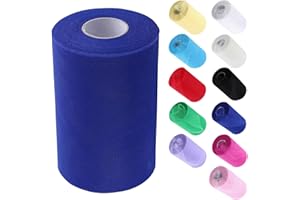 MCHODARE Tulle,Rotolo Matrimonio di Tulle 6 inch x 100 Yard Bobina Tulle per Avvolgere,Tulle Bianco Rotolo Nastro Tulle Rotolo di Stoffa di Tulle Bobina di Tulle ((C28 Blu))