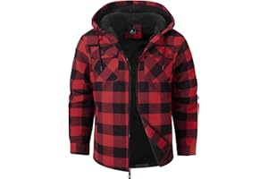 SwissWell Chemise pour Homme Épaissir Veste Flanelle Carreaux Doublure Peluche Loisirs Doublée Sweat à Capuche Homme Polaire Veste D'hiver Avec Poches