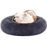 Feandrea PGW039G01 Fluffy Dog Bed, Cat Bed, Doughnut Cushion