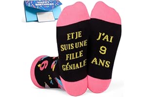 Moyel Cadeau Fille 7 Ans/8 Ans/9 Ans Chaussettes Drole Enfant Idée Cadeau Fille 7 Ans/8 Ans/9 Ans Anniversaire Cadeaux Anniversaire Enfant pour Niece Filleule Meilleure Amie