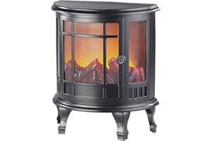 Carlo Milano Imitiertes Kaminfeuer: Deko-Elektrokamin mit Flammen-Effekt, Batterie-Betrieb, 35,5 cm Höhe (Elektrokamin batteriebetrieben, Deko Kamin mit Flammeneffekt, Tischleuchte)