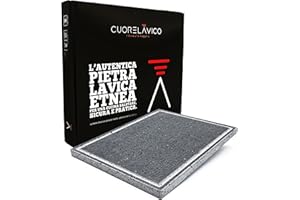 CUORE LAVICO - PIASTRA REFRATTARIA IN PIETRA LAVICA PER BARBECUE 39X30X2 CM CON SCANALATURA - COTTURA NATURALE MIGLIORE PIETRA OLLARE OTTIMA PER CARNE PESCE E VERDURE