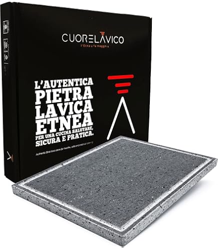 Plancha Pierre De Lave Etna 35 Cm Ronde – Rainure Égouttoir – Cuisson Saine & Authentique – 100% Sicilienne Artisanale Pour BBQ Gaz, Bois, Électrique