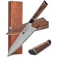 Coltello giapponese Kiritsuke della serie Dynasty di FINDKING, Coltello da chef Gyuto multiuso, Lama in acciaio ad alto tenore di carbonio 9Cr18MoV, per carne, frutta e verdura,9 pollici/22 CM