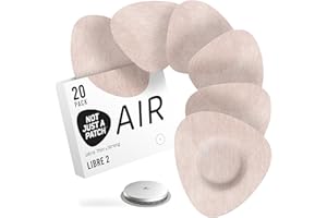 Not Just A Patch Freestyle Libre 2 Covers (20 Pack) - Thin, Strong and Light, Ultra-Long 14 Day Adhesion - Durable Lingo CGM & Libre 2 Sensor & Protector Patches - Air Libre 2 Beige