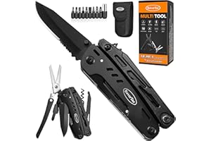 ROVERTAC Couteau de Survie Pince Multifonctions - Cadeau Homme 18 en 1 Outil Multifonction Couteau Pliant Gadget Insolite Utile pour Extérieur, Camping, Randonnée, Réparation Simple, Idée Cadeau Homme Papa