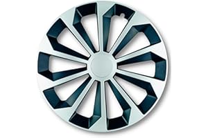 ALBRECHT AUTO-ZUBEHÖR Albrecht 15 Pouces Argent/Noir enjoliveurs pour Jantes en Acier - Fame enjoliveur de Roue en Plastique avec Peinture en Couches - Enjoliveurs dans l'emballage d'origine Albrecht - Fabriqué en UE
