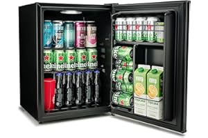 Subcold Cave60 LED Solid Door Beer Fridge for Wine & Drinks | Mini Chiller with Can Dispenser | 54 Cans (Black)