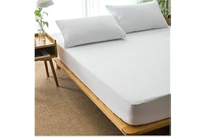 Linens World 100% Cotton Small Double Mattress Protector-Non- Allergenic & Breathable Deep Waterproof Mattress Protector Small Double Non-Noisy Washable 4ft Mattress Protector (122 x 190cm)