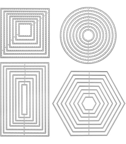 8 Stück Sechseckige Metall-Stanzformen – Prägeschablonen Für Scrapbooking, Grußkarten & Basteldekoration