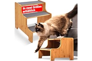 AMAZINGs Haustiertreppe für kleine, mittlere und schwere Hunde, Katzen. 2 Stufen | Hundetreppe + Katzentreppe für Junge und alte Katzen | 30 cm hoch für Sofa, Couch, Lieblingsplatz