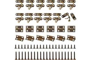 Chudian - Lote de 40 cierres pequeños y 70 bisagras pequeñas para caja, mini bisagras para caja de joyería, mueble en miniatura con 440 tornillos