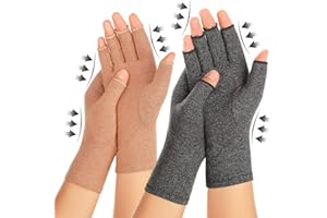 Zexhoor 2 Paar Arthritis Kompressionshandschuhe für Damen und Herren, Karpaltunnelschmerzlinderung, fingerlos für Tippen und tägliche Arbeit
