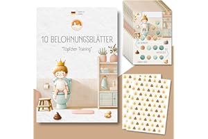 MINITALES Belohnungstafel Kinder Toilette - Belohnungssystem fürs Töpfchentraining mit Sticker - Potty Training Toilet ab 3 Jahre - Töpfchen Training - PIPI & Kacka Trocken Werden windelfrei