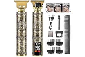 MZGO Upgraded Hair Clippers for Men, Beard Trimmers with LCD Displays, Cordless Detailer T-Blade Hair Trimmer Men Shaver Set Built-in 1200mAh Battery for Haircuts and Home Barber Styling, Pet