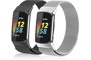 ELUTENG Sportarmband för Fitbit Charge 6/5, Dam och Herr, 2 st