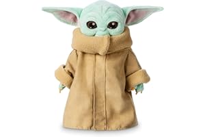 Disney Store Oficjalna pluszowa miękka zabawka Grogu, Star Wars Mandalorian, Baby Yoda, 25 cm, przytulanka Grogu z klasycznym szlafrokiem i haftowanymi cechami twarzy, odpowiednia dla wszystkich grup