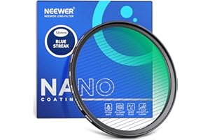 NEEWER 58mm Blue Streak Anamorphic Filter optisches HD Glas, um 360 ° drehbarer Anamorpher Streulicht Spezialeffekt Objektivfilter, 28 lagiger, multiresistent beschichteter Aluminiumlegierungsrahme