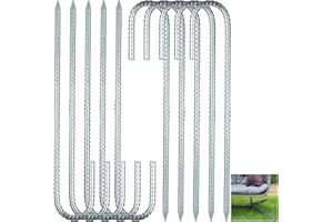 GOYADA Lot de 10 Piquet de Tente Galvanisé, Sardines Piquet 30 cm, Ancrage de Trampoline pour Camping, Jardin, Clôtures, Balançoires