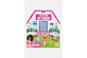 Liscianigiochi , Barbie Glitter Dough Kit Casa, 5 Botes en forma de corazón, Plastilina con purpurina, Pack 5 x 100 g, 88850-Juego creativo para niñas a partir de 3 años, multicolor (88850)