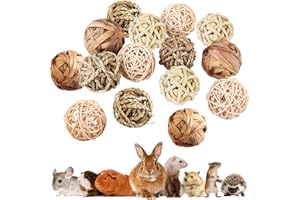 Nizirioo 15 Pièces Jouets À Mâcher pour Petits Animaux, Jouets À Mâcher pour Lapin, Jouet À Mâcher Jouet Lapin Boules d'herbe À Mâcher Jouets Mâcher pour Lapins Hamsters Chinchillas Cochons Gerbille
