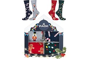 soxo Navidad Calcetines Mujer Algodon Regalos Originales Para Hombre Divertidos 4 Pares 2 Tamaños