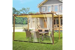 ZUYEKWXS Transparente Plane Mit Ösen wasserdichte Zeltplane Wasserdicht Abdeckplane Den Außenbereich Wetterfeste Faltbar Anti-UV Pflanzenisolierung Möbel Staubdicht PE-Material (3X6M)…