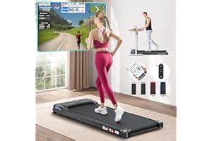 BLACK LORD Walking Pad Treadmill, Under Desk Treadmills for Home, LED Display Bluetooth Speaker Remote Control, Compact Running Machine, Foldable Portable, 2.2/3.2HP, Max. 9-16KM/H