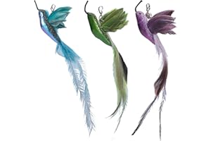 DOZNOZRI Cat Feather Toys, 3Pcs Feather Refills for Cat Wand Toys with Bell, Interactive Cat Teaser Feather Toys Accessories Replacement Refills for Indoor Cats Kittens (3pcs)