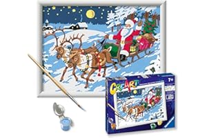 Ravensburger - Creart Serie D: La Consegna Dei Regali | Dipingere Con I Numeri Bambini 18x24cm | Giochi Creativi Bambina 7 Anni | Giochi Bambini 7 Anni O Più