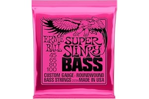 Ernie Ball Super Slinky Nickel Wound Electric Bass Strings - 45-100 Gauge