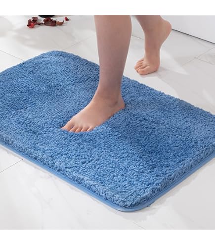 Miulee badmatten antislip badkamermatten, douchemat, absorberend badkamertapijt, groot tapijt, deurmat binnen, keuken tapijten, tapijt mat voor badkamer, slaapkamer, keuken of ingang, 70 x 120 cm, zwart