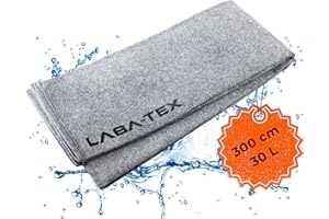 LABA-TEX Paratia Antiallagamento lunga 300 cm [1 pezzo], Barriera Antiallagamento si attiva con l’acqua, Barriera senza sabbia, Sacco assorbente – assorbe fino a 30 L - Grigia
