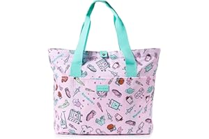 Nurse is Love Bolso Mujer Grande con Asas para Enfermera - Bolsos Tote Bag Multiples Bolsillos Para una | Organizador, Guarda Tijeras Enfermeria, Regalos, Tcae Accesorios