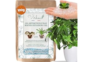 VIRHEA Granulat żelowy do retencji wody do roślin – automatyczne nawadnianie perłami wodnymi do użytku wewnątrz i na zewnątrz | idealny na urlop i zdrowe rośliny